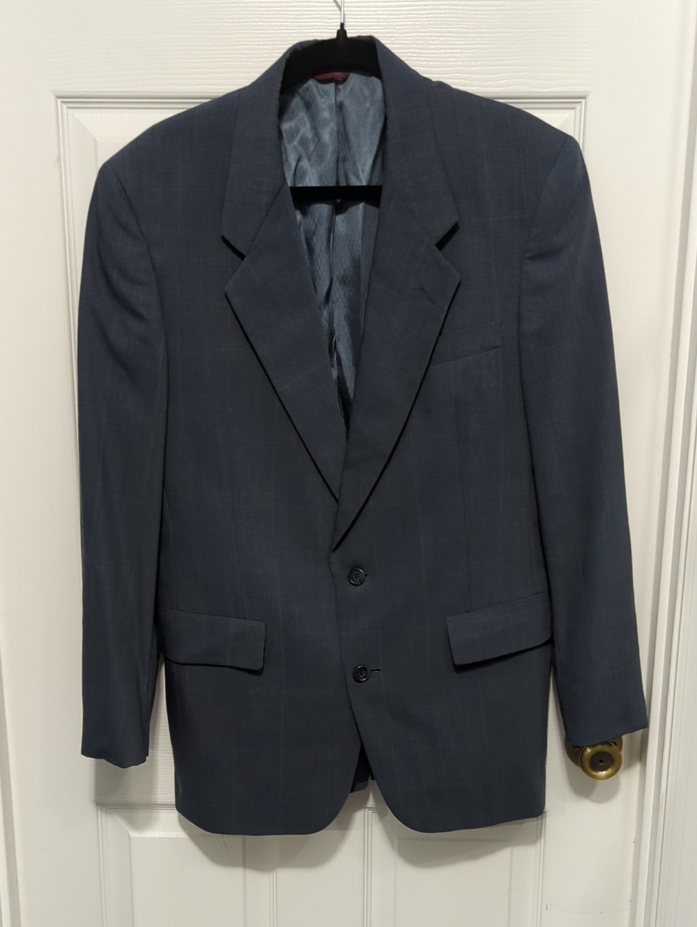 Hart Schaffner Marx Virgin Wool Men's Slate Gray Two-Button Blazer Approx. 38R